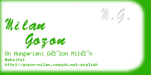 milan gozon business card